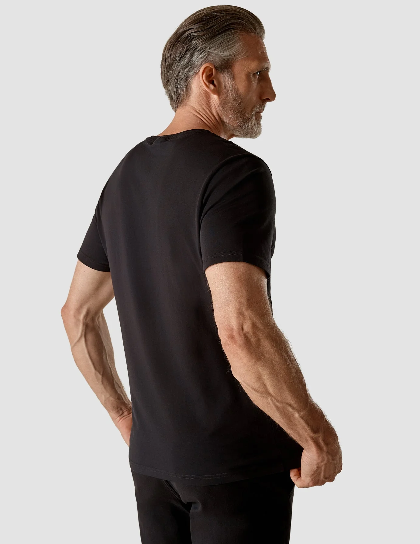 Supima T-shirt Black V-Neck - Image 4
