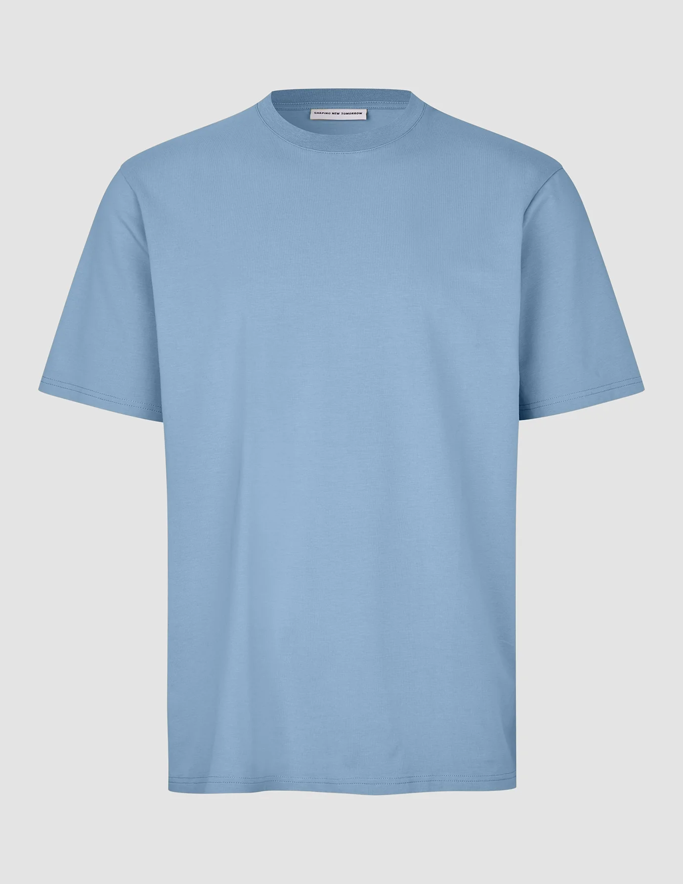 Supima T-Shirt Box Fit Rainy Blue - Image 3