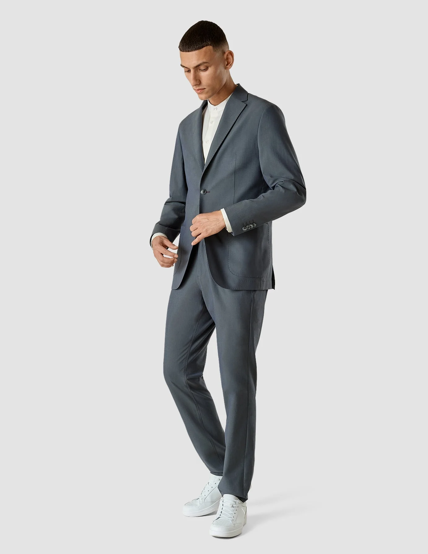 Tech Linen Blazer Navy - Image 2