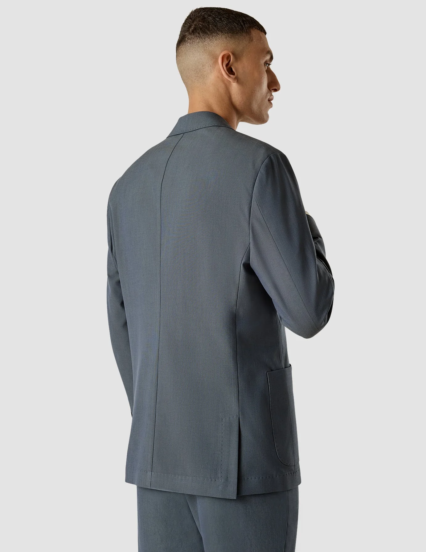 Tech Linen Blazer Navy - Image 4