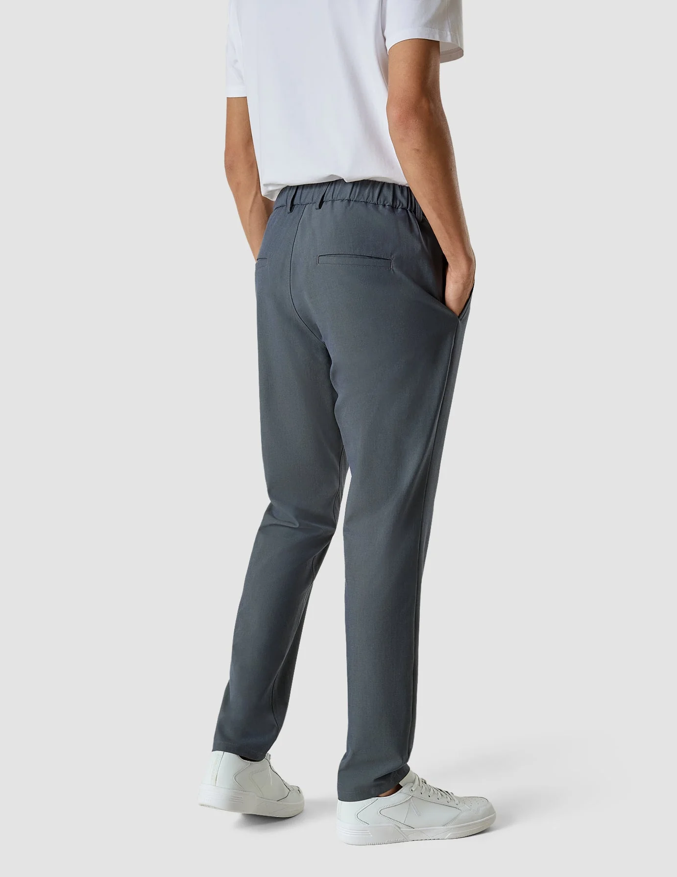 Tech Linen Elastic Pants Navy - Image 4