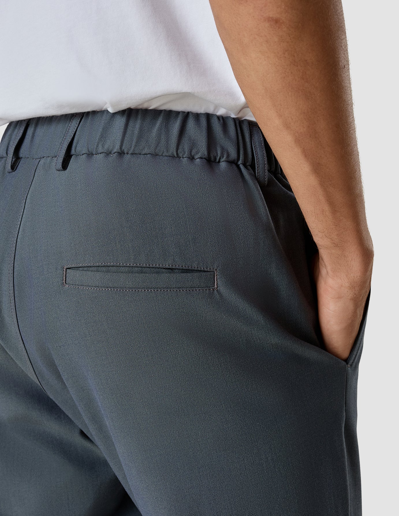 Tech Linen Elastic Pants Navy - Image 5