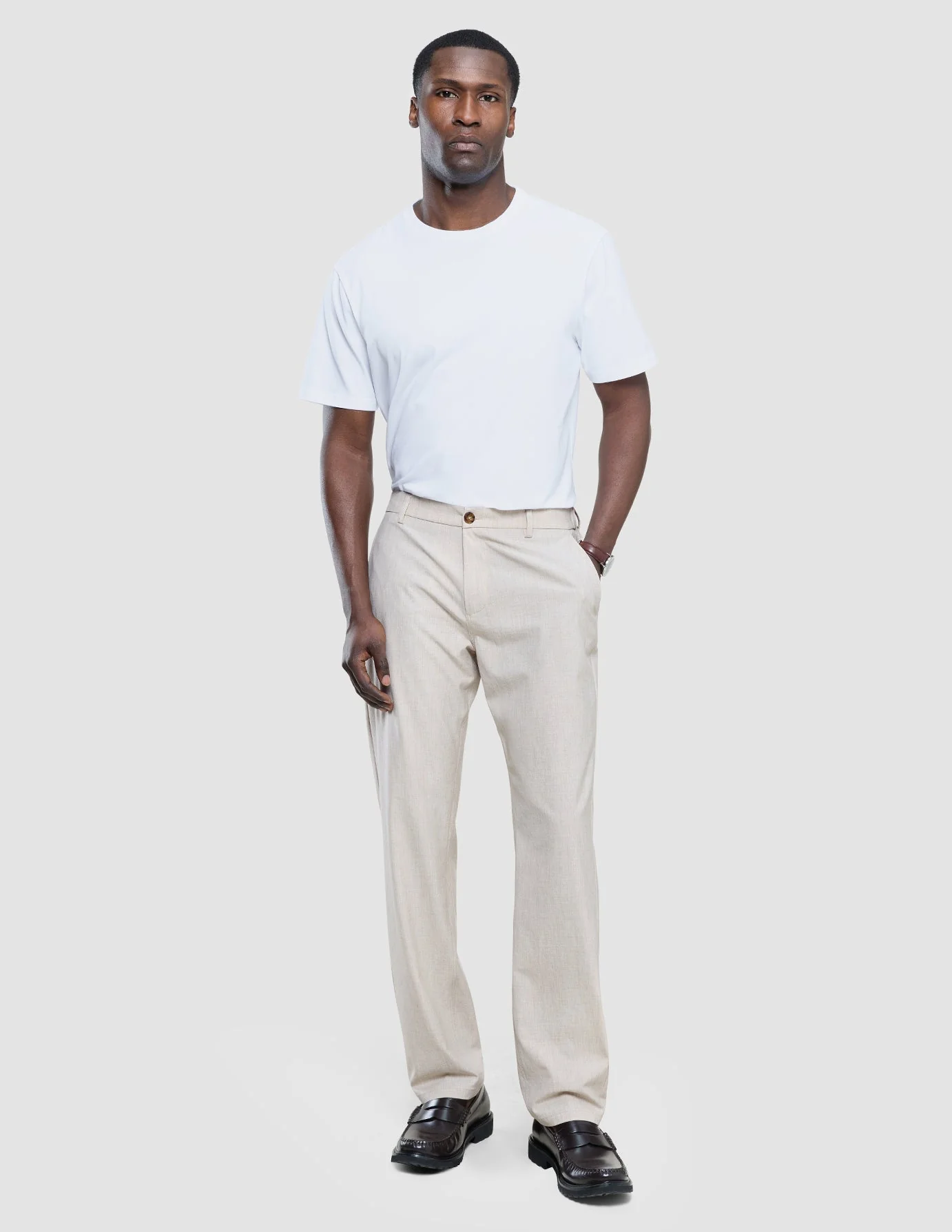 Tech Linen Elastic Pants Sandshell - Image 2