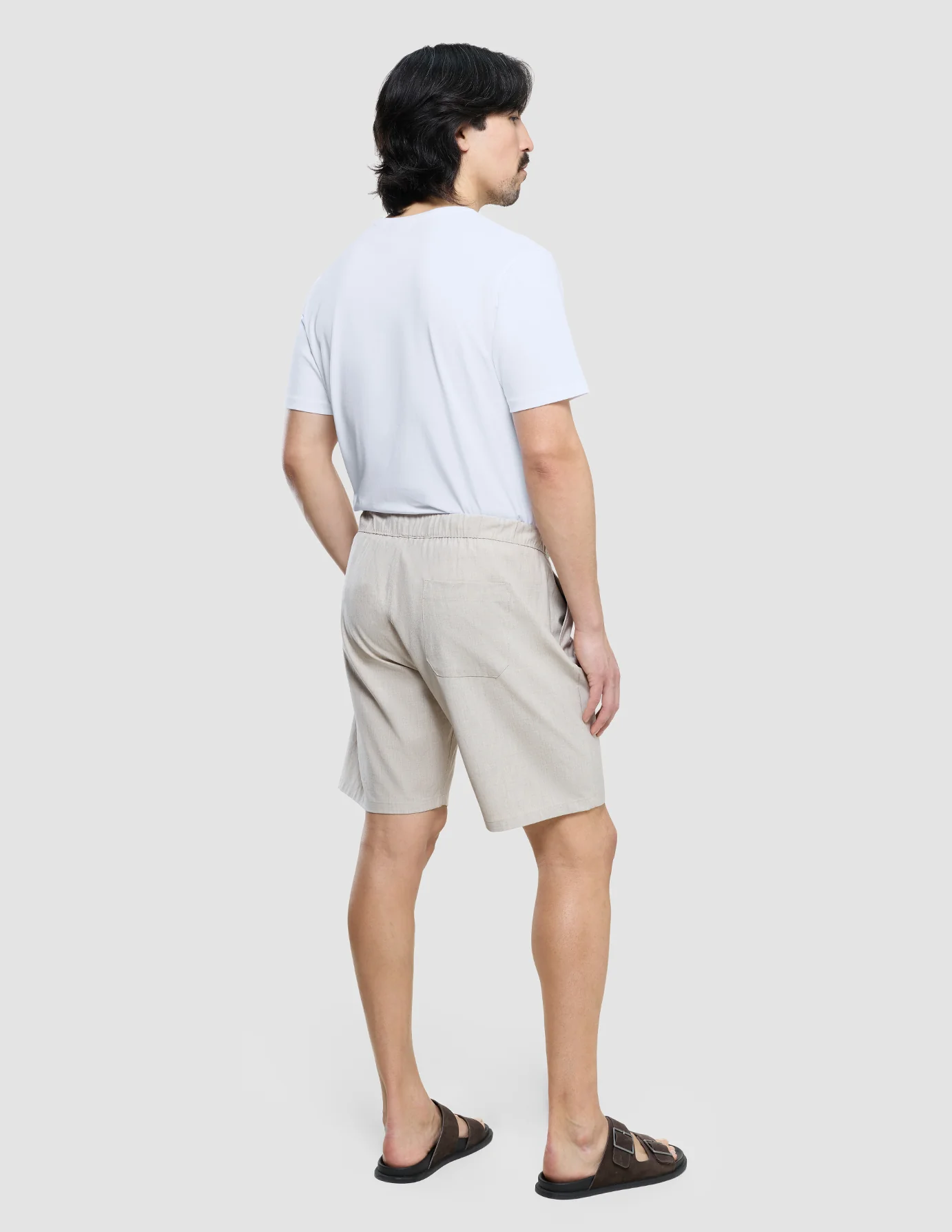 Tech Linen Elastic Shorts Sandshell - Image 4