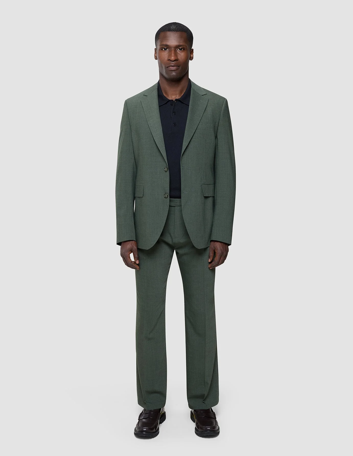 Tech Wool Suit Pants Relaxed Fit Green Night - Image 5
