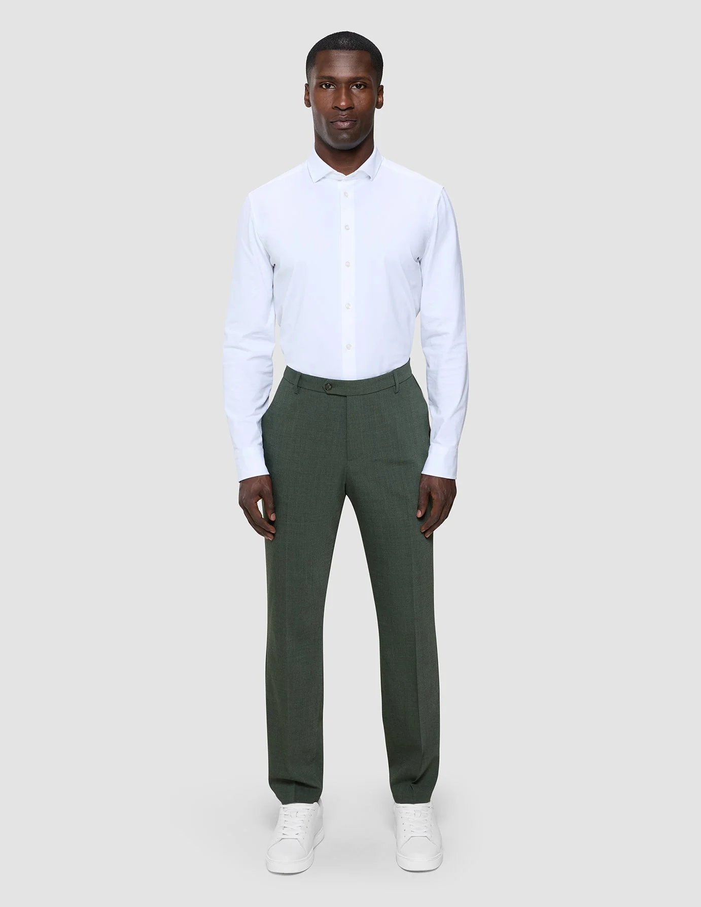 Tech Wool Suit Pants Slim Green Night - Image 2