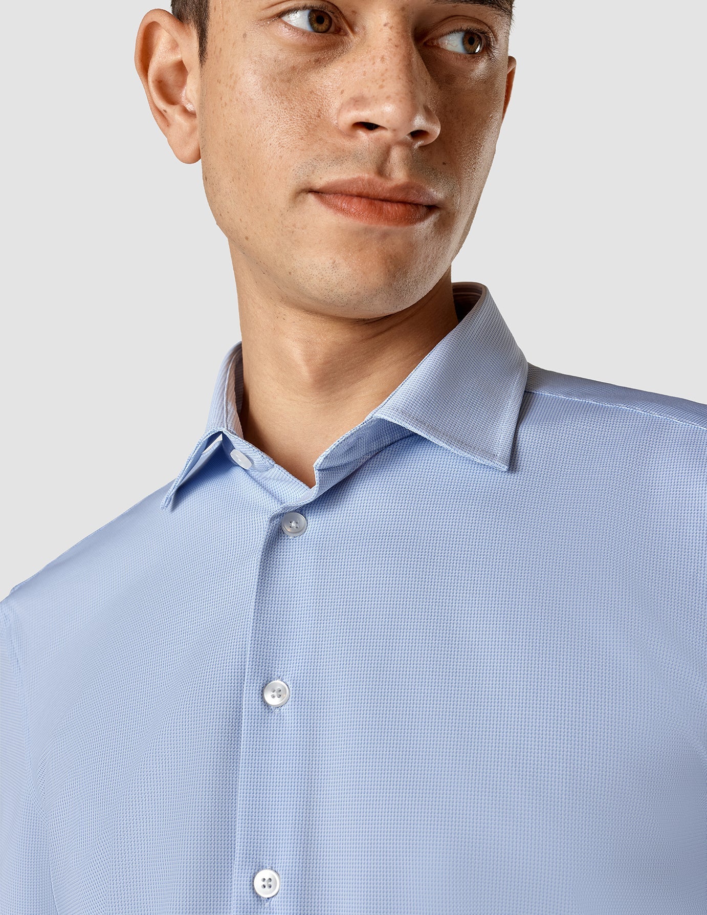 Travel Shirt Light Blue Regular - Image 6