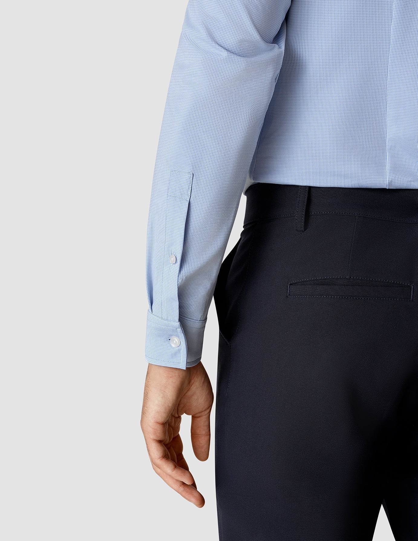 Travel Shirt Light Blue Slim - Image 5