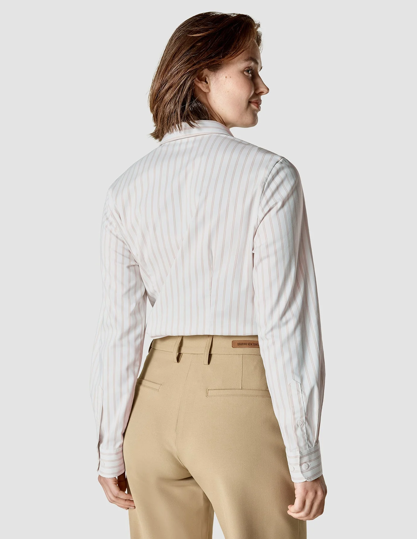 Business Shirt Slim Caramel Stripes - Image 4