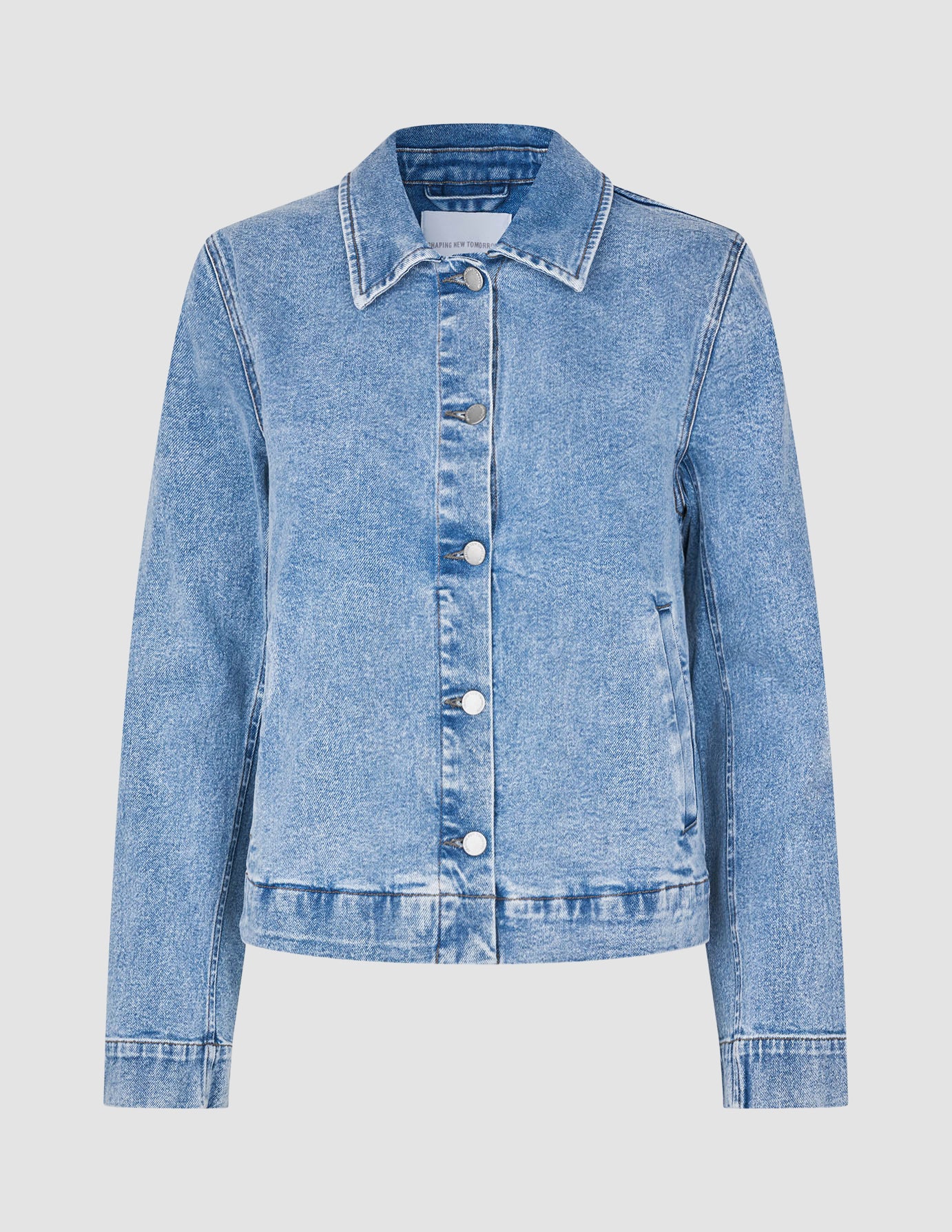 Women's Classic Denim Jacket Snow Blue Wash - Image 3