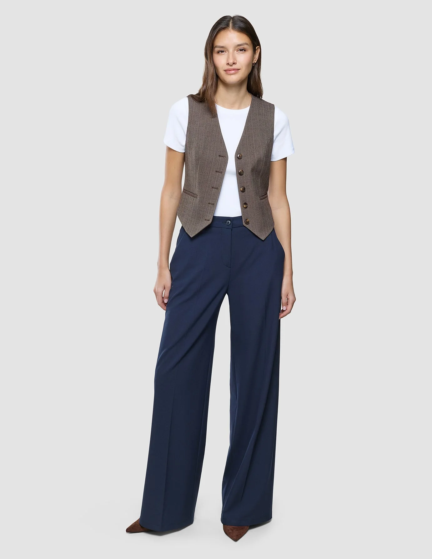 Women Ease Pants Wide Blue Nights - Image 4