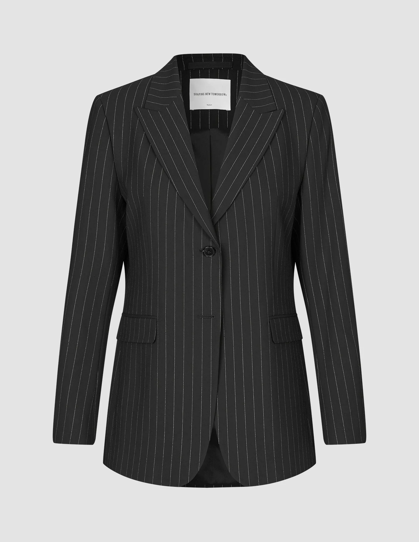 Essential Blazer Black Silver Pinstripe - Image 3
