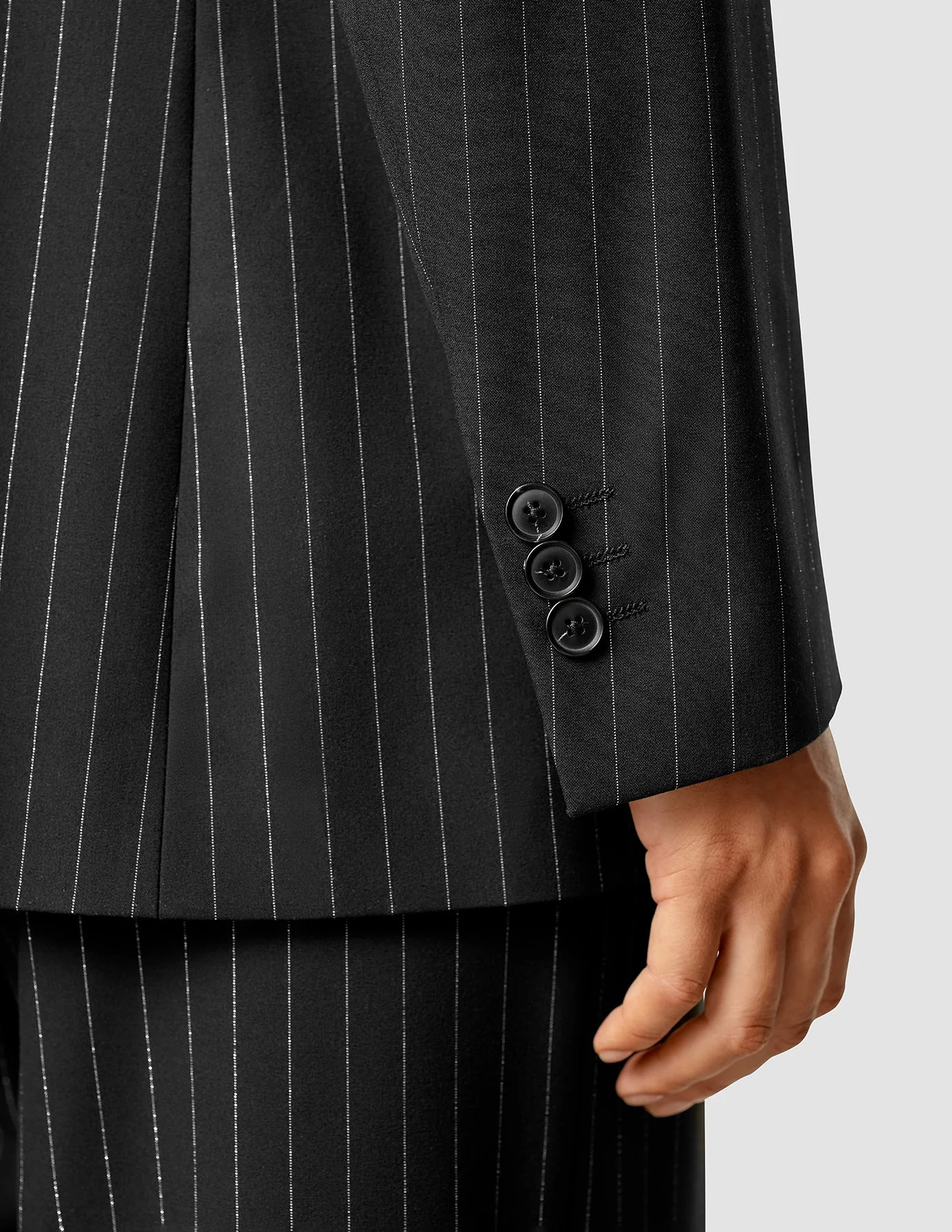 Essential Blazer Black Silver Pinstripe - Image 5