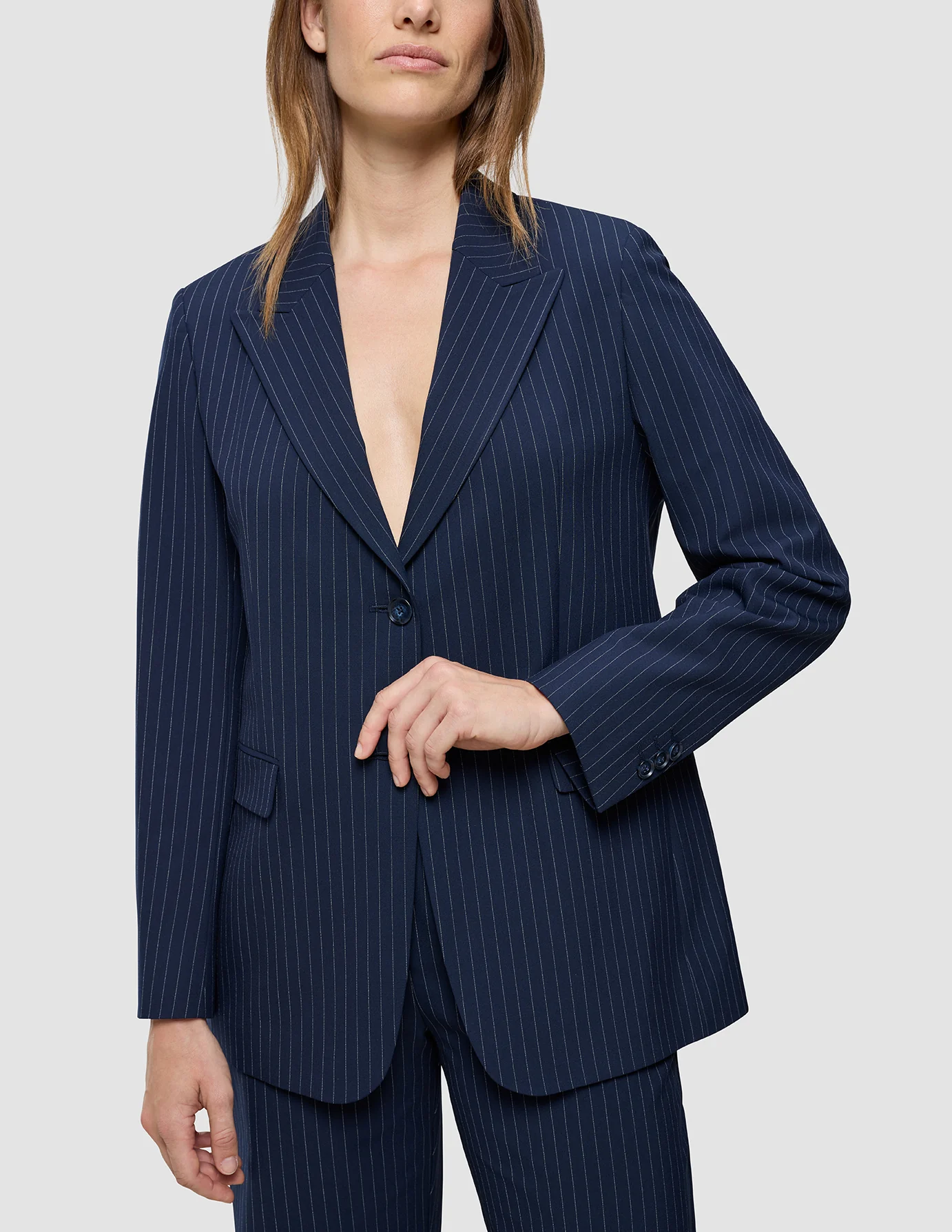 Essential Blazer Navy Pinstripe - Image 4