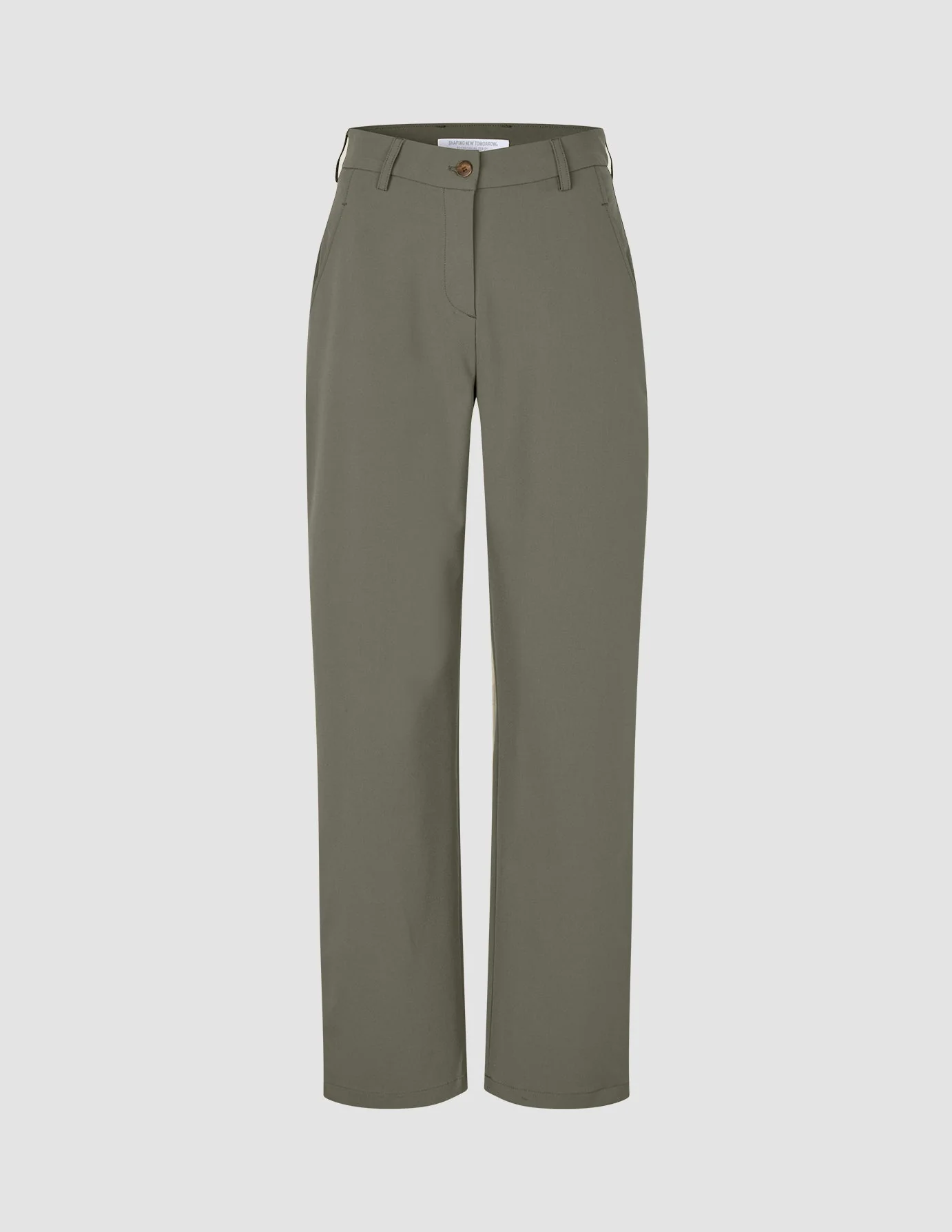 Essential Pants Straight Dark Olive - Image 3