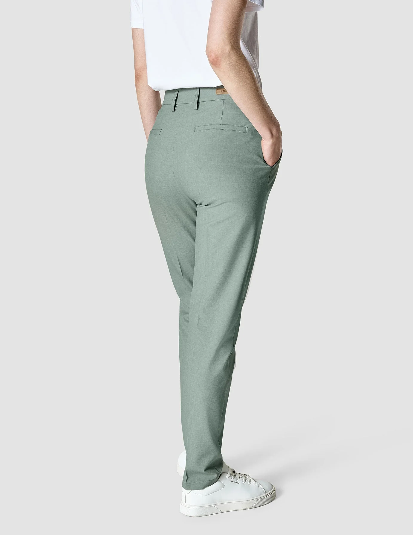 Essential Pants Tapered Calm Green Melange - Image 4