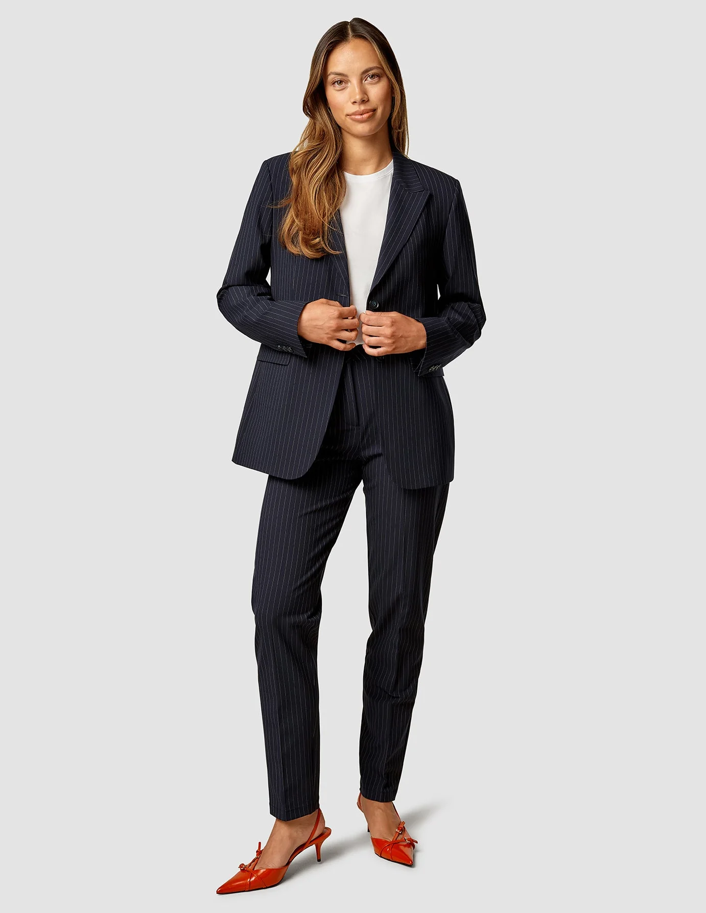 Essential Pants Tapered Navy Pinstripe - Image 4