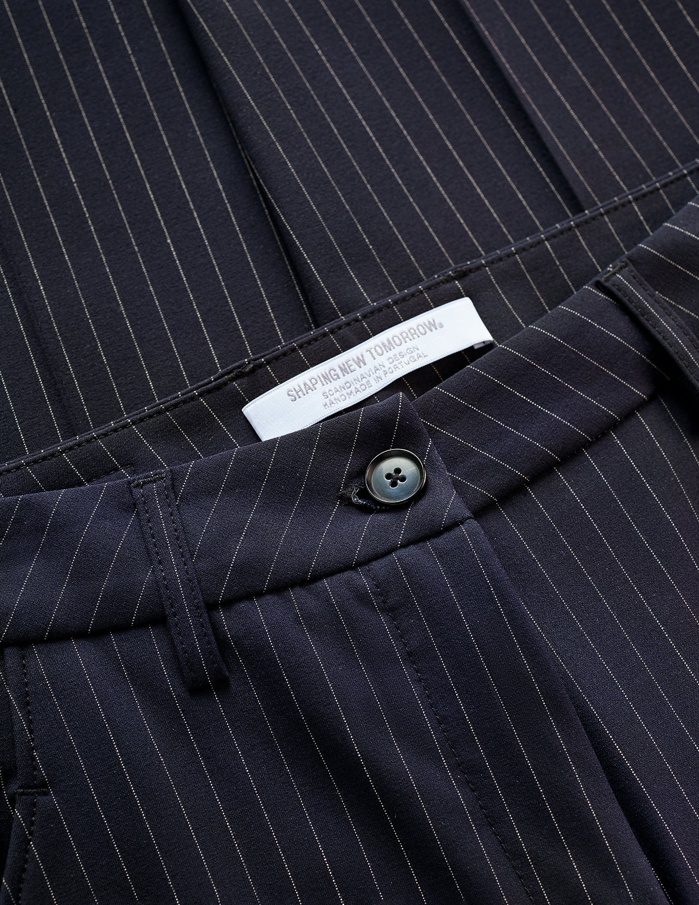 Essential Pants Tapered Navy Pinstripe - Image 8