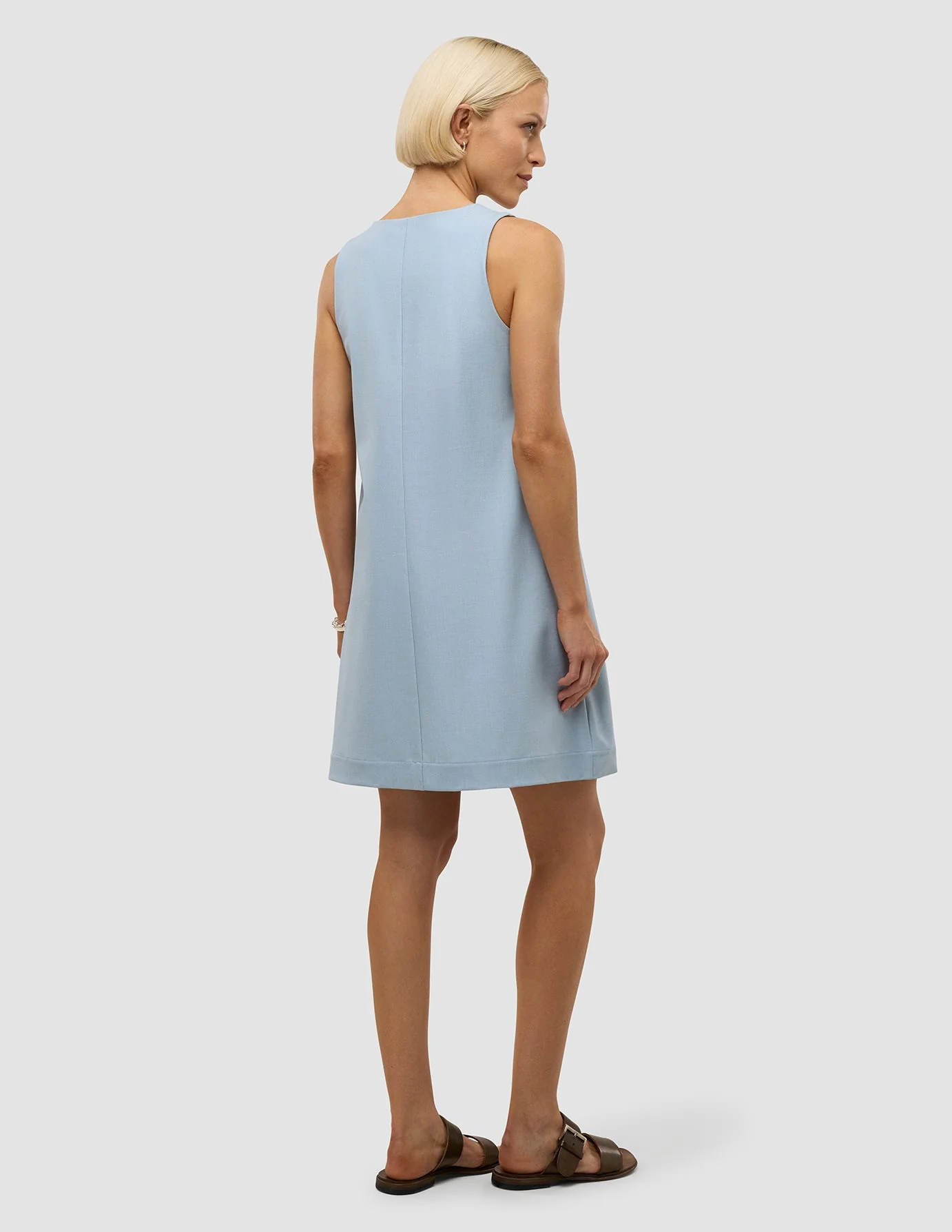 Women's Essential Spencer Dress Sky Blue Melange - Image 4