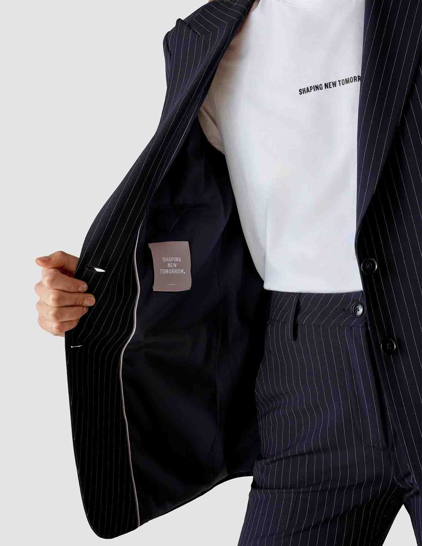Essential Suit Tapered Navy Pinstripe - Image 7