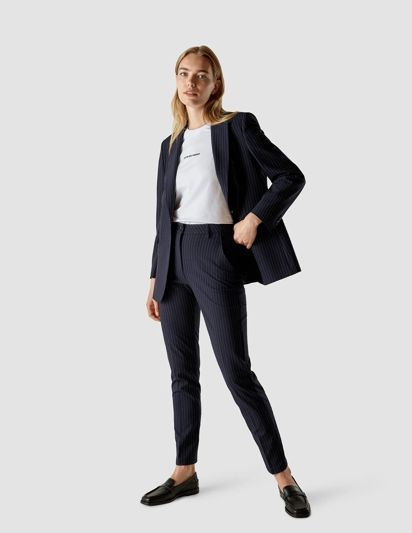 Essential Suit Tapered Navy Pinstripe - Image 8