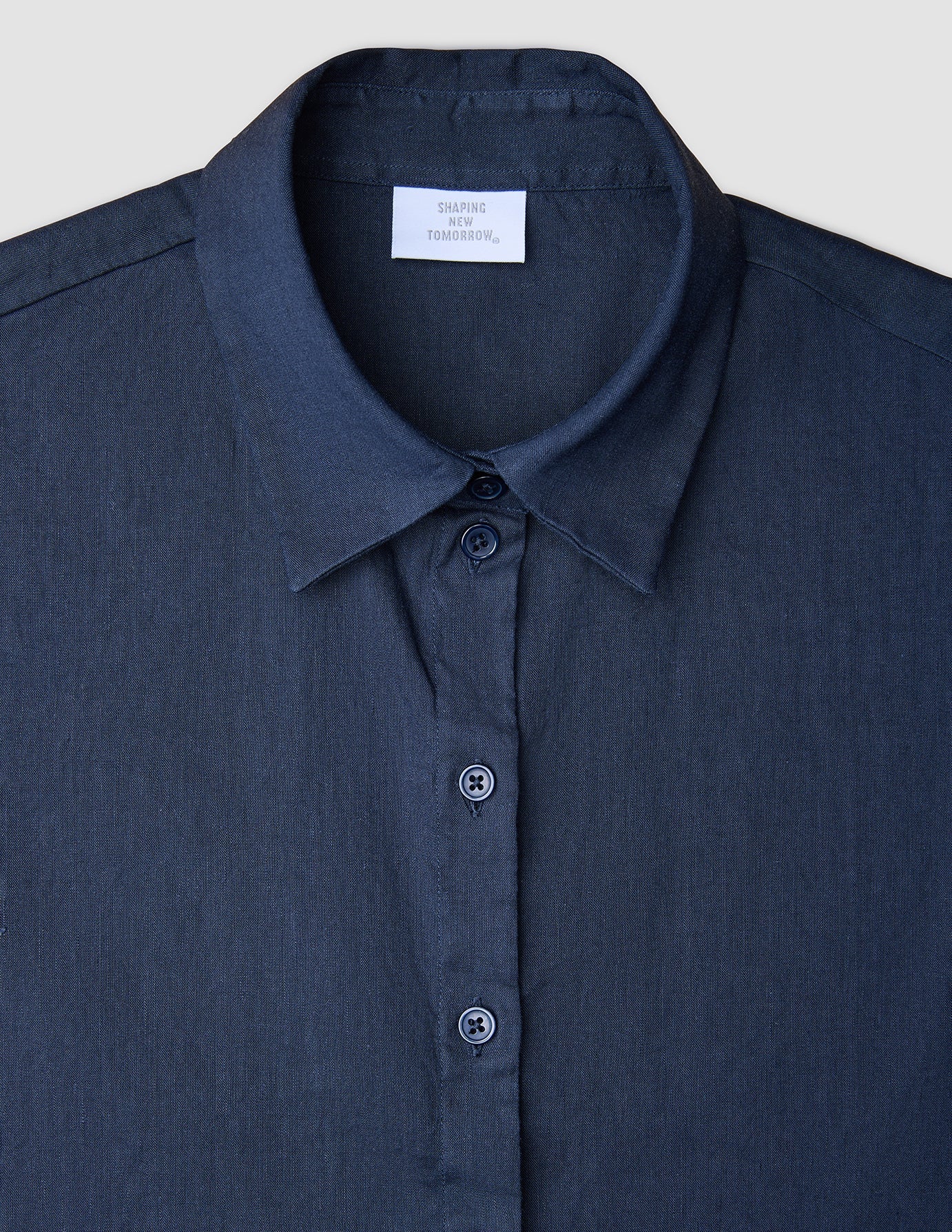 Women Linen Shirt Short Sleeved Night Sky - Image 9