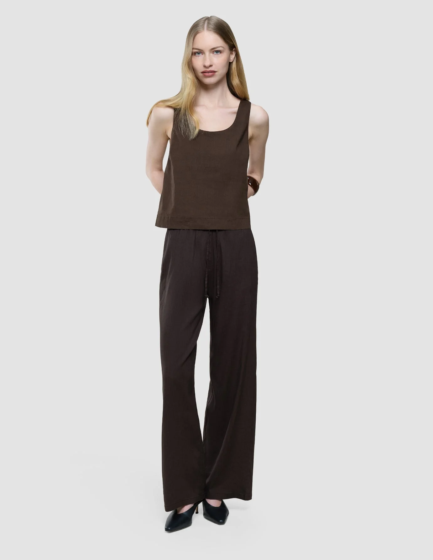 Women Linen Top Espresso - Image 2