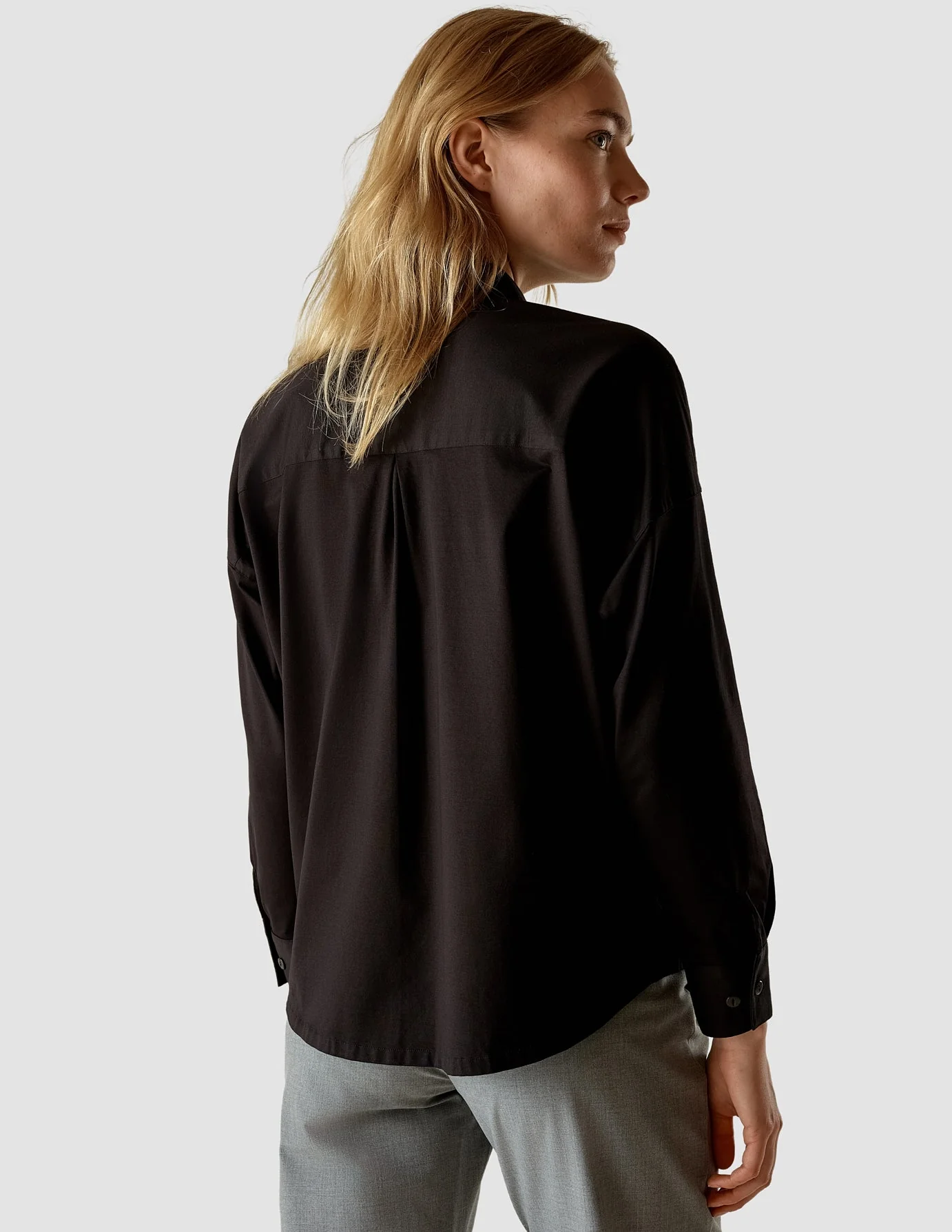 Oversized Long Sleeve Shirt Black - Image 4