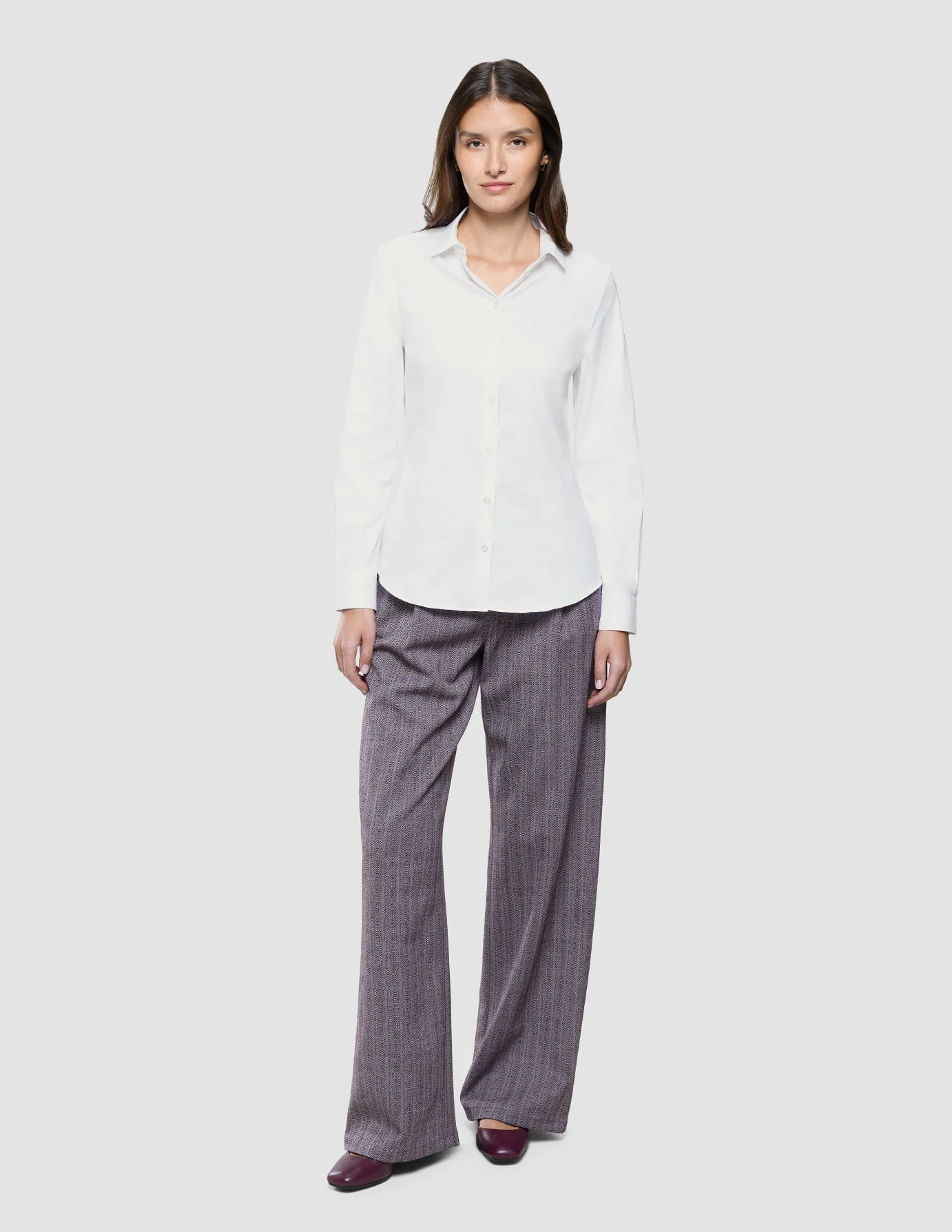 Women Oxford Shirt White Slim - Image 2