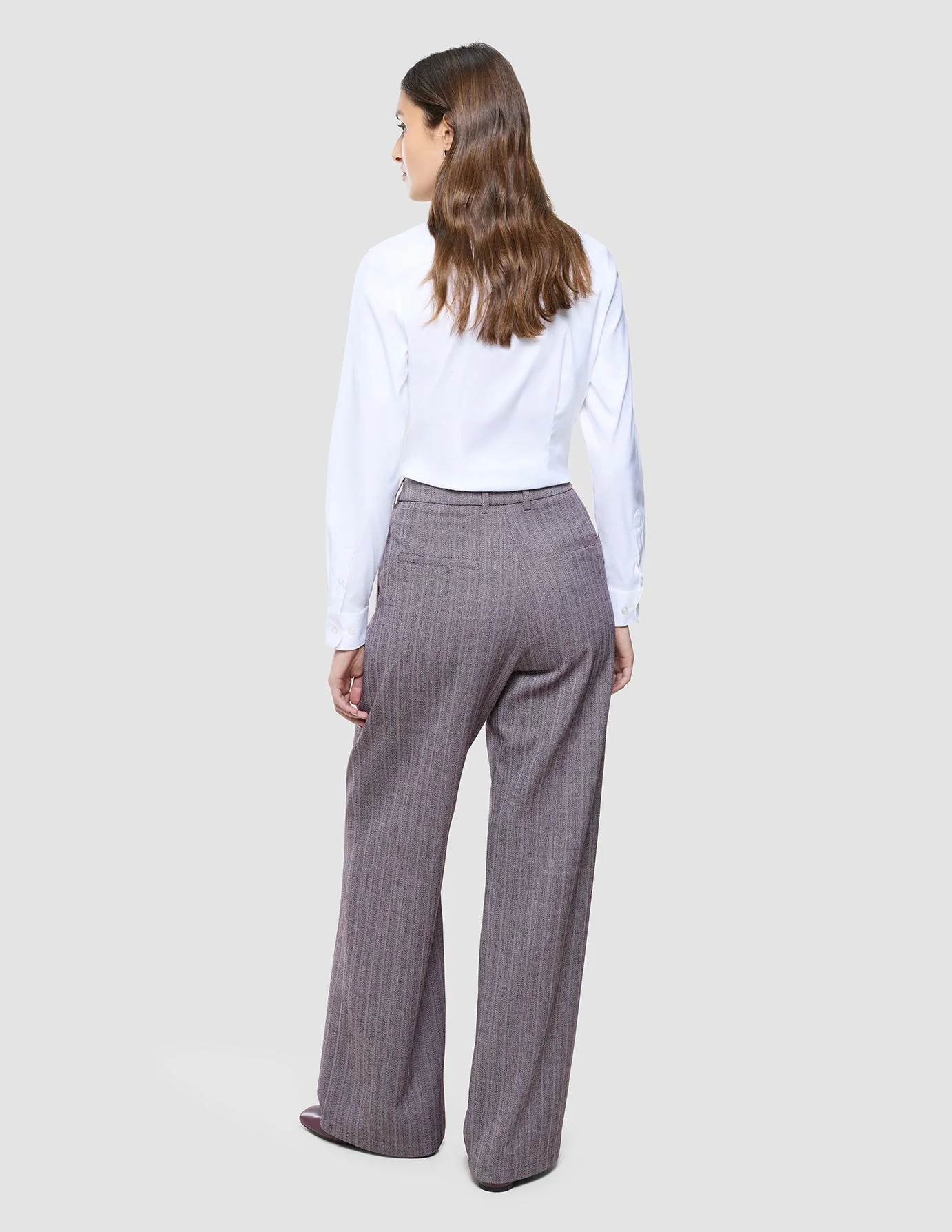Women Serene Pants Wide Pink Winery Herringbone - Image 5