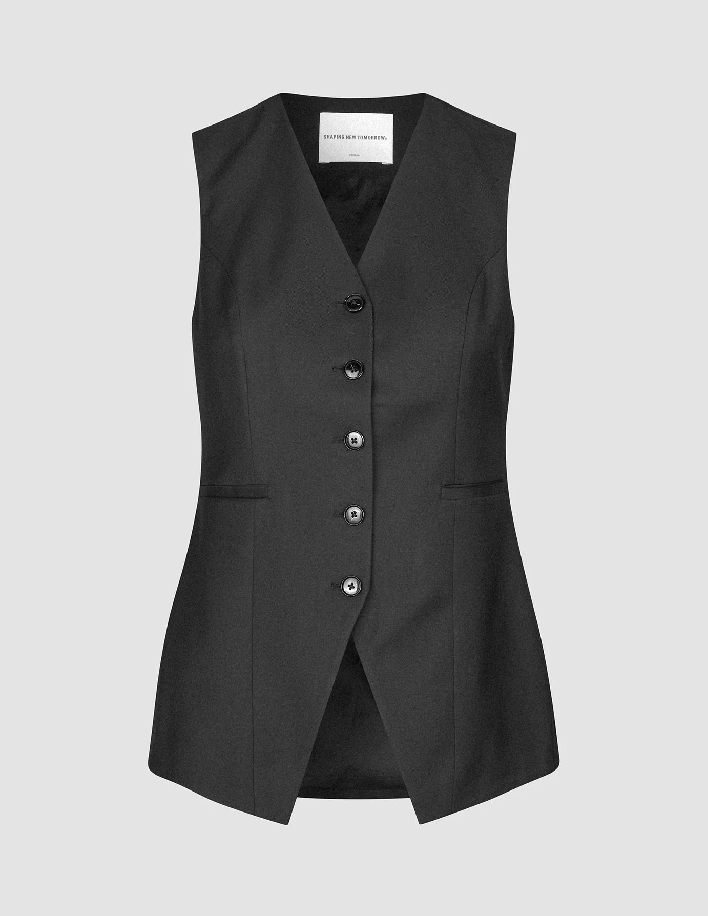 Women's Skye Long Vest Black - Image 3