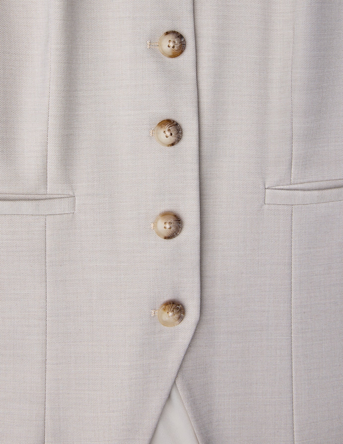Women's Skye Long Vest Sandy Beige Melange - Image 8