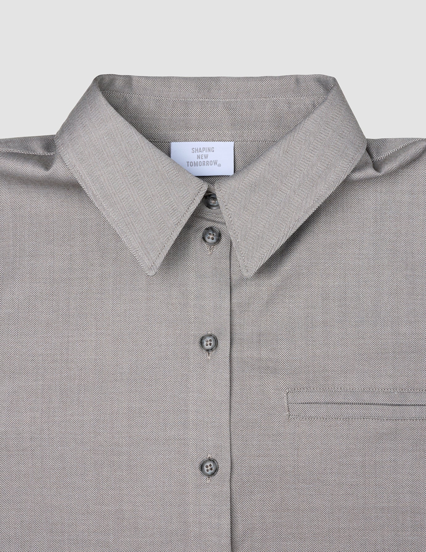 Women's Skye Shirt Mellow Beige Herringbone - Image 6