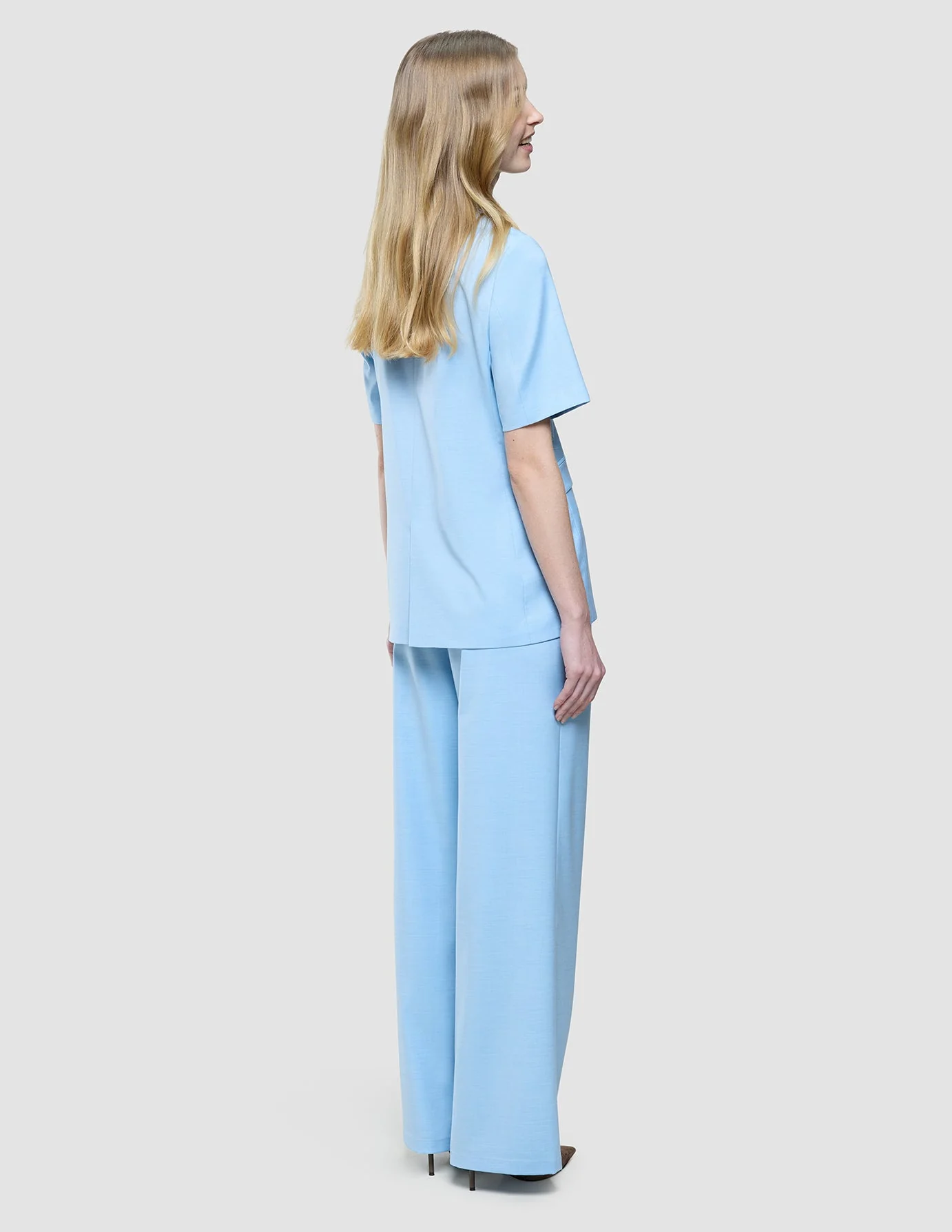 Women Skye Short Sleeved Blazer Blue Haze - Image 7