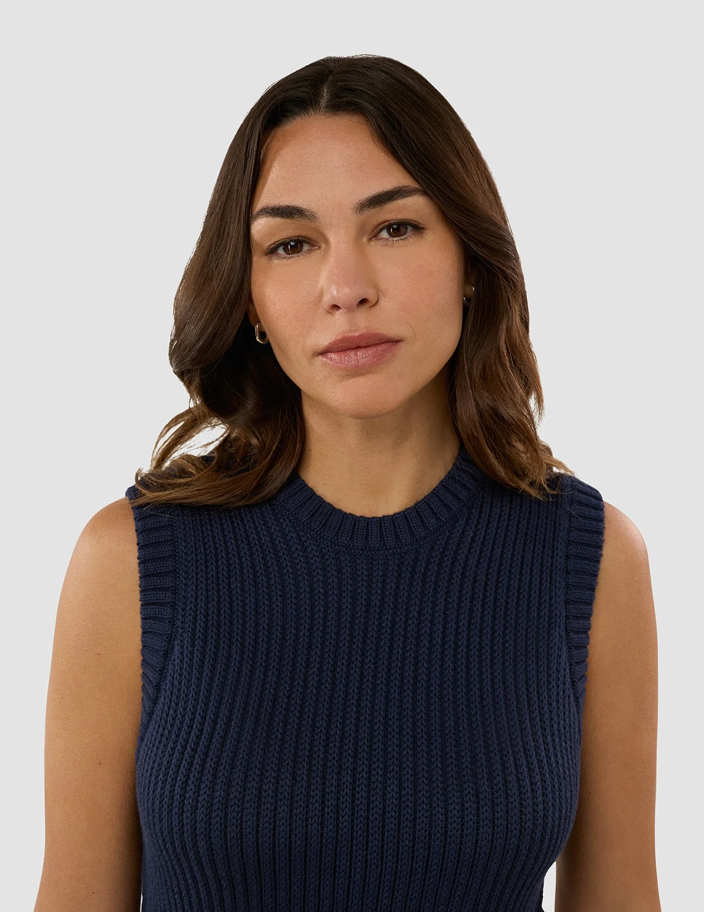Women's Structured Knit Top Navy - Image 4