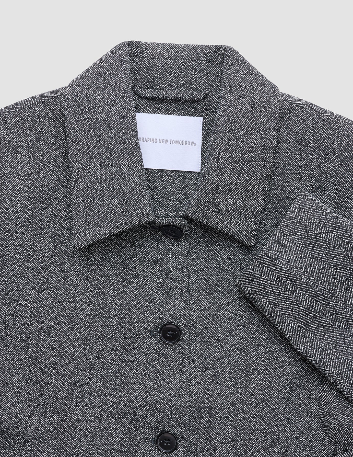 Women's Serene Short Jacket Grey Herringbone - Image 6